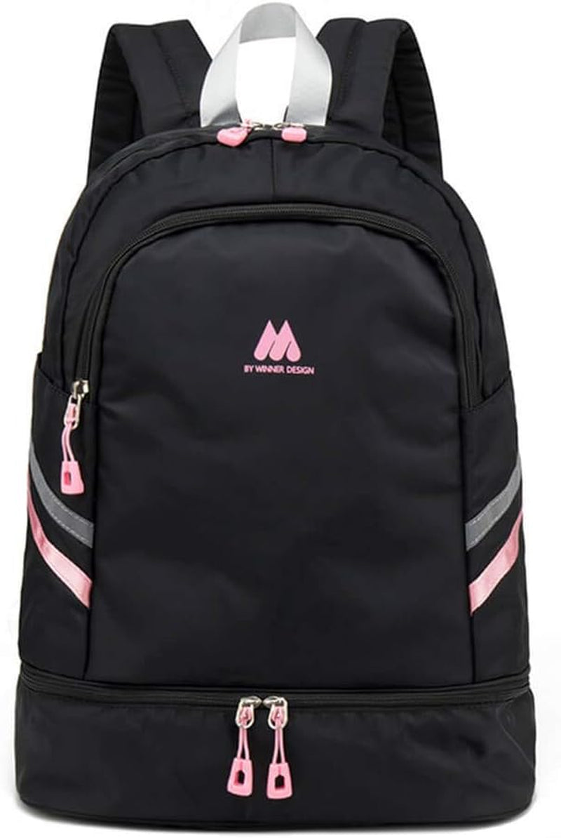 Women Sports Backpack Gym Bag with Shoe Compartment Wet Pocket Travel Backpacks