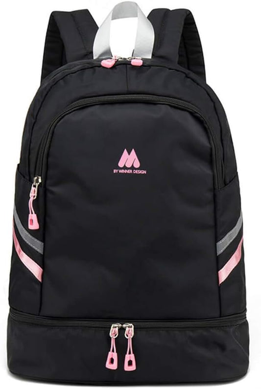 Women Sports Backpack Gym Bag with Shoe Compartment Wet Pocket Travel Backpacks